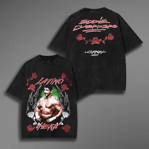 VINTAGE TEE, WWE EDDIE GUERERRO LATINO HEAT TEE BLACK, Wrestler Shirt, WWE Shirt, Tee, Unisex T-Shirt, men gifts Menswear Underwear graphic Top Seamless graphic  tee graphic  hoodies