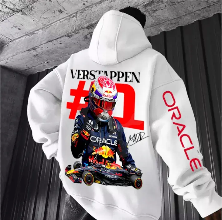 #Max Verstappen Oracle Hoodie, Back Print 90s Car Shirt Menswear Top, Unisex Trending Tee, Sweatshirt