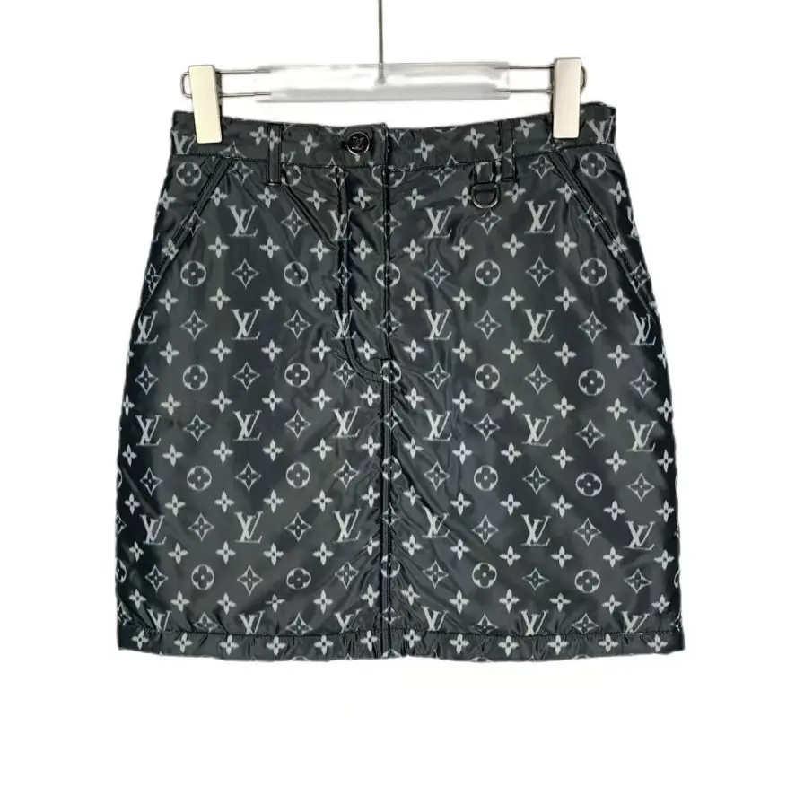 RDLT - Louis Vuitton Black Monogram Silk Cotton Skirt Size XS