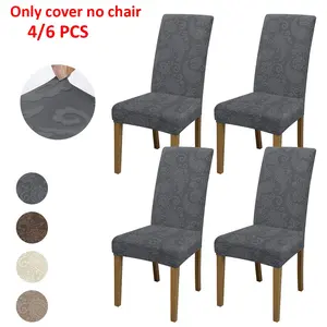 4pcs/6pcs Floral Pattern Chair Covers, Elastic Non-Slip Design, Suitable for Restaurant & Office, Multiple Colors Available