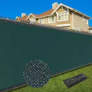 6X50FT  Screen Fence, Heavy Duty Fencing Shade Cover, 170GSM 90% Blockage Mesh Shade Net for Wall Garden Yard Backyard (6 ft X 50 ft, Dark Green)