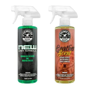 CHEMICAL GUYS New Car & Leather Air Scent Combo Bundle – Dual Air Freshener Set with New Car & Leather Aromas, Delivers Premium Scent for Vehicles, Homes & Offices, Sprayable Freshness