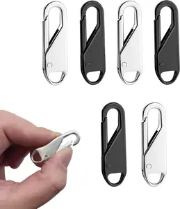 6 PCS Zipper Pull Replacements Kit Universal Zipper Fixer Metal Pullers for Clothing Jackets Backpacks Boots Purse Coat High-Quality Zinc Alloy Durable & Easy to Use