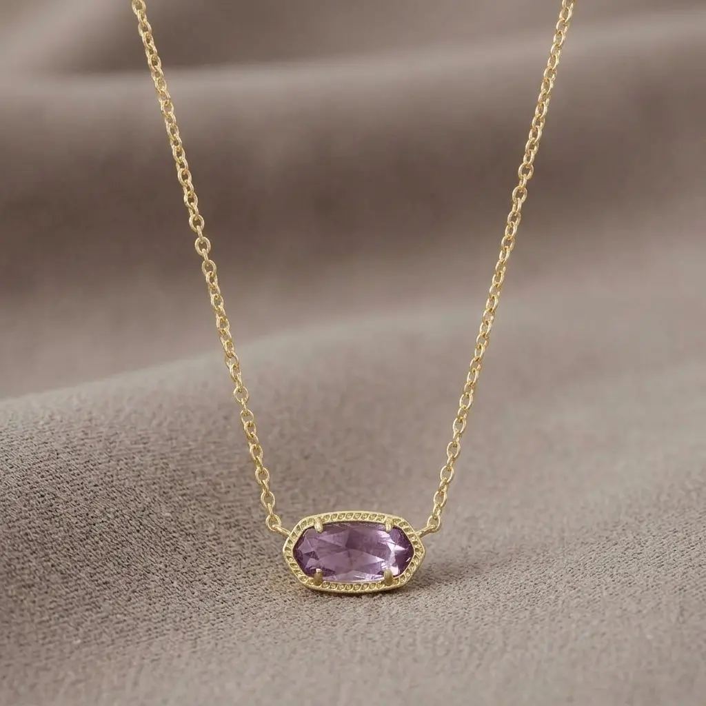 Kendra Scott Elisa Pendant Necklace for Women, 14k Gold-Plated Brass Adjustable Chain Dainty Fashion Jewelry for Daily Wear Gift