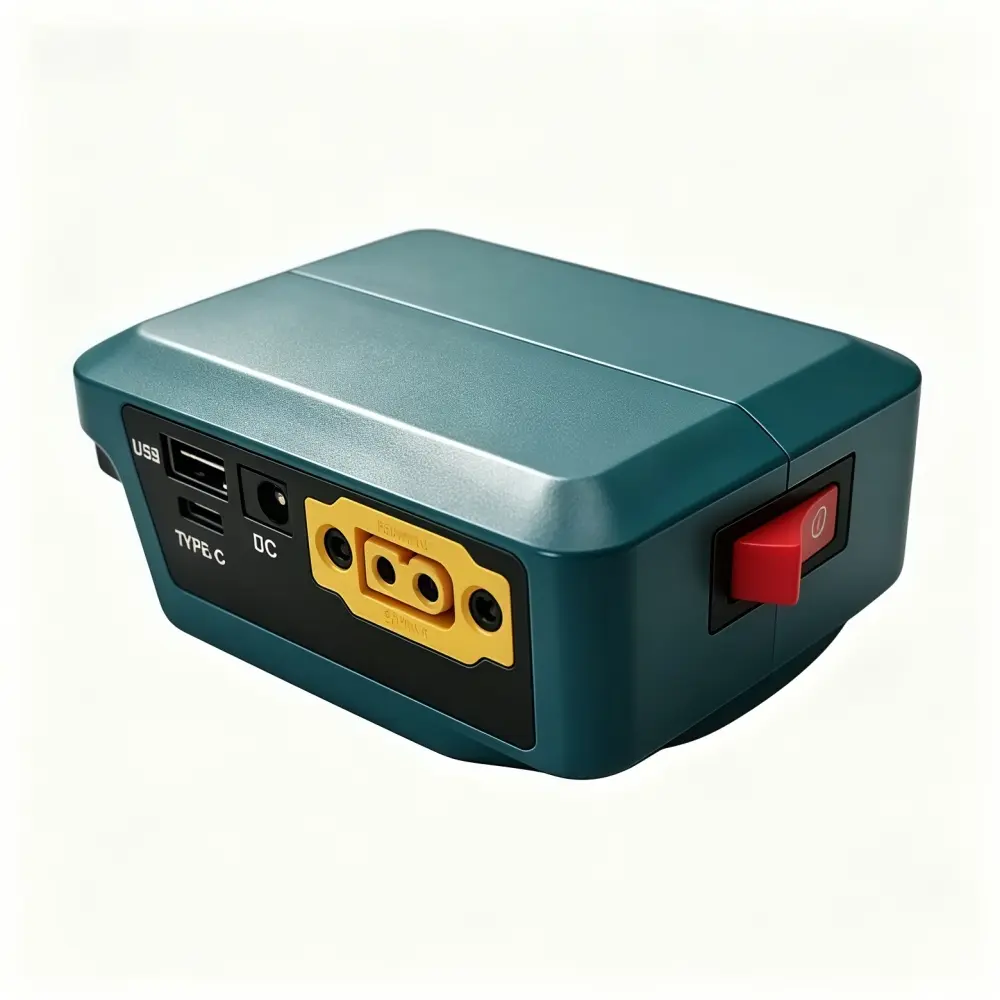 1 Pack Makita 18V Lithium Battery Power Tool Converter, Portable Fast Charger Dock with XT60 Port, Type-C PD Fast Charge, USB-A, DC Port, LED Voltage Indicator & Switch - Outdoor, RC Project Power Supply, Power Tool Converters
