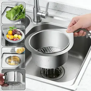 Stainless Steel Swan Sink Strainer Basket, 2026New Multifunctional Kitchen Sink Drain Strainer Faucet Hanging Filter Basket, Corner Sink Strainer Basket for Kitchen Fruit Vegetable (1 Pack)