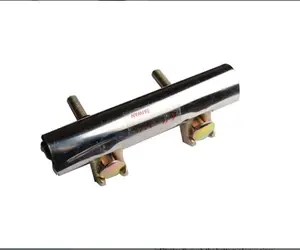 Stainless Steel One-Piece Galvanized Repair Pipe Clamp with Two Bolt, 3/4" X 6" inches | water pipe repair, plumber pipe holder, or copper pipe leak repair kit.
