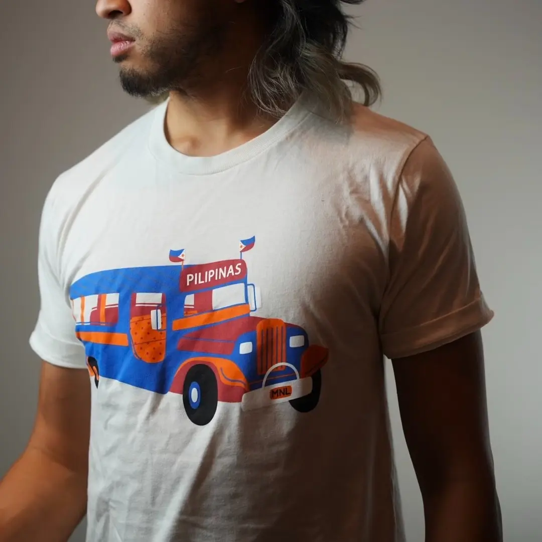 Jeepney Filipino T Shirt Casual Crew Neck Cotton