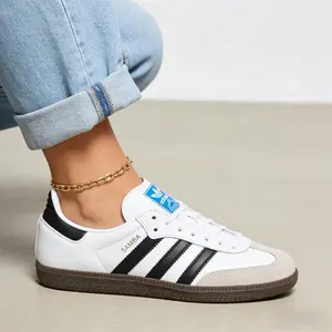 Adidas Samba OG Cloud White Core Black (GS) IE3675 Youth Authentic Shoes Footwear Sneaker Trainer Comfortable Walking Fashion The best gift for friends, lovers, and mothers