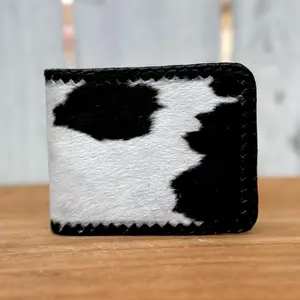 Genuine Black and White Cowhide Wallet | Handmade in Mexico