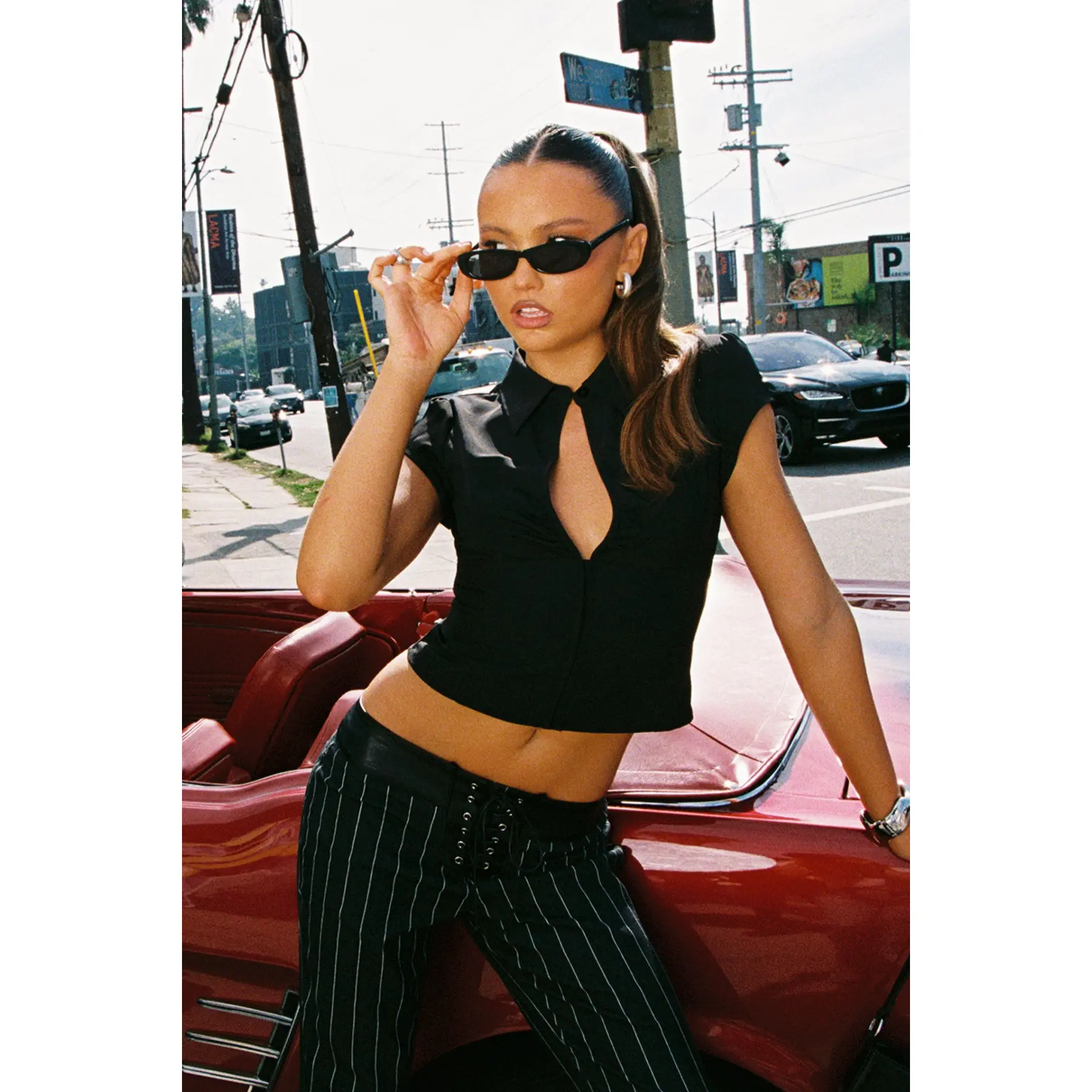 Myrna Cut Out Collar Top