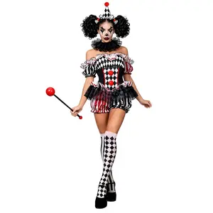 Women's Halloween Circus Clown Costume Trainer Cosplay Suit Clown Costume