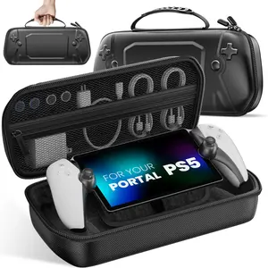 ESYWEN Storage bag suitable for PS5 handheld console, with PU masonry texture on the surface, waterproof and splash-proof, and rubber handle