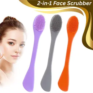 Perfect Gift for Loved Ones – 3 Pack Silicone Facial Cleansing Brush Set, 2-in-1 Face Scrubber & Mask Applicator, Deep Pore Cleanser for Daily Use, All Skin Types