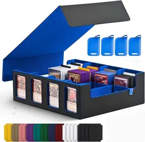 Trading Card Storage Box 2400+ Capacity  – MTG Commander Deck Box with 24 Colorful Divider Tabs – TCG Card Holder for PTCG, Sports, Football & Baseball Cards