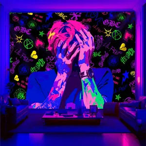 Lil Peep Tapestry, Rapper Poster for Bedroom, Hip Hop Star Music UV Flag (40 x 30 Inches)
