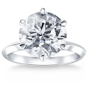 Certified 6 Ct Solitaire Diamond Engagement Ring Platinum Lab Grown