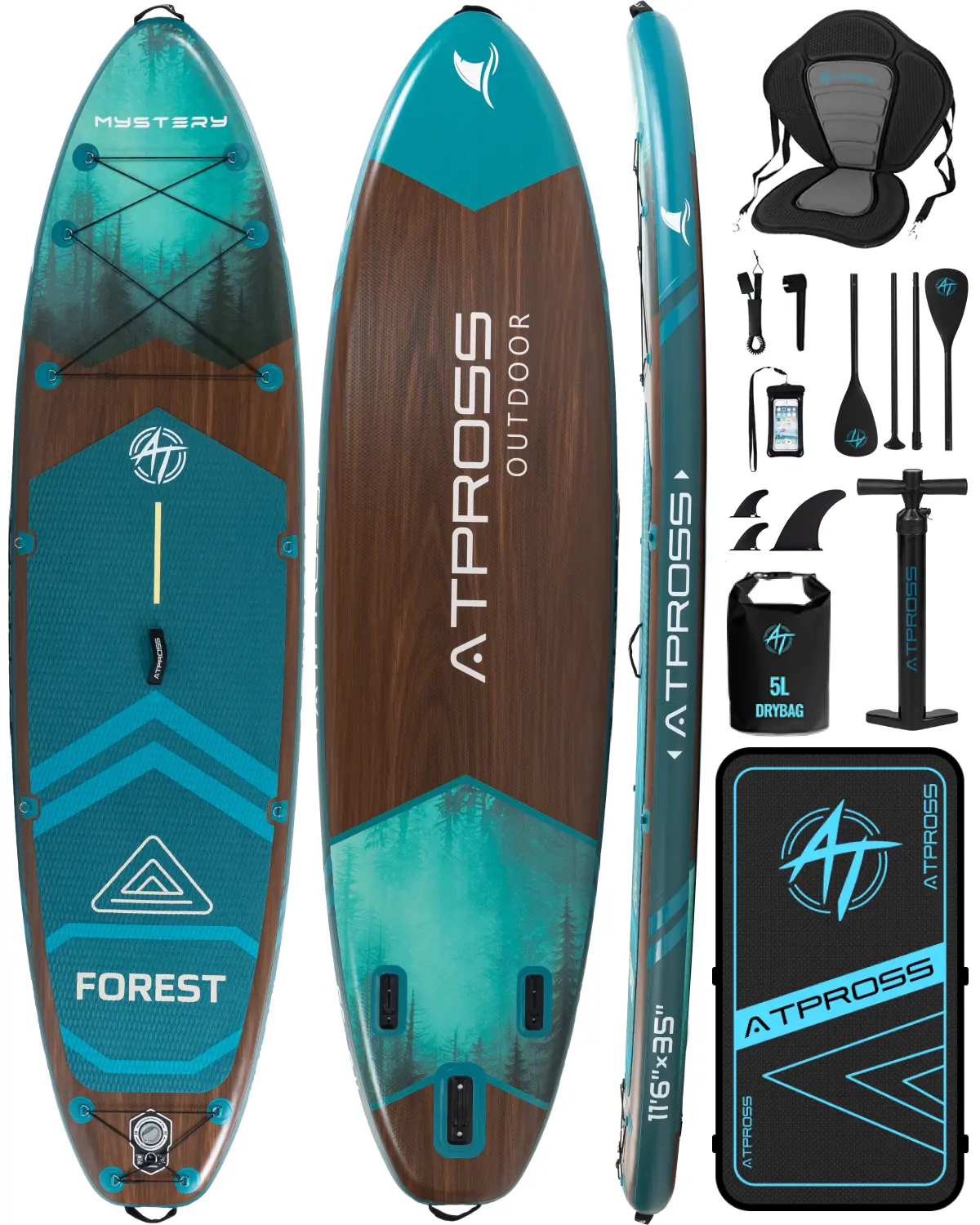 Inflatable Paddle Board, 450lbs Extra Wide Stand Up Paddleboard | 11'6"x35" SUP with Premium Accessories Kit & Backpack, blow up paddle board for Adults & Youth of All Skill Levels