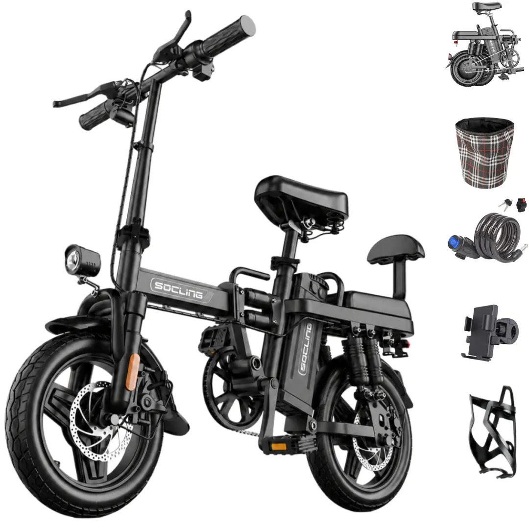 Folding Electric Commuter Ebike for Youth - 500W Motor, 20 MPH,  15Ah Removable Battery, 30 Mi Range, Dual Suspension, Disc Brakes, LED Lights, Lightweight Portable Apartment-Friendly Urban Daily Car Alternative, Folding Bikes tiktokshopbacktoschool