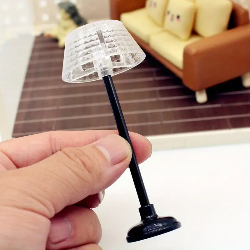2pcs 1/12 Scale Miniature Floor Lamp, Acrylic and Plastic, Non-Electric, Featherless, Ideal for DIY Dollhouse Kitchen/Living Room Decor, Perfect for Christmas, New Year, Ramadan, Graduation Gifts, Decoration