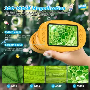 1000X children's handheld digital microscope, 2.0-inch IPS screen pocket microscope, STEM teaching aids, birthday gifts, Christmas gifts, portable educational science kit