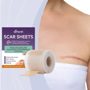 Ximonth Professional Silicone Scar Sheets king Anti-Aging Dark Spot Treatment Reusable Tape Strips for Keloid Scars 4cm x 150cm Roll Soft Flexible Non-Irritating