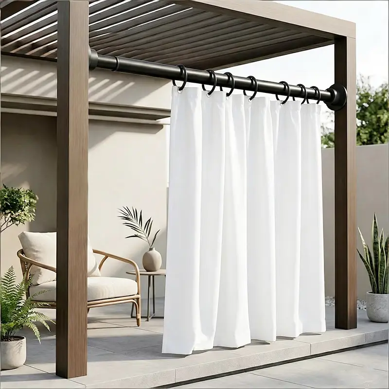 43.31-78.74in Black Drill-Free Telescopic Rod with Built-In Spring – Strong Gravity Support, Suitable for Shower Curtains, Drying Racks, Curtains, Roman Shades, and Wardrobe Support