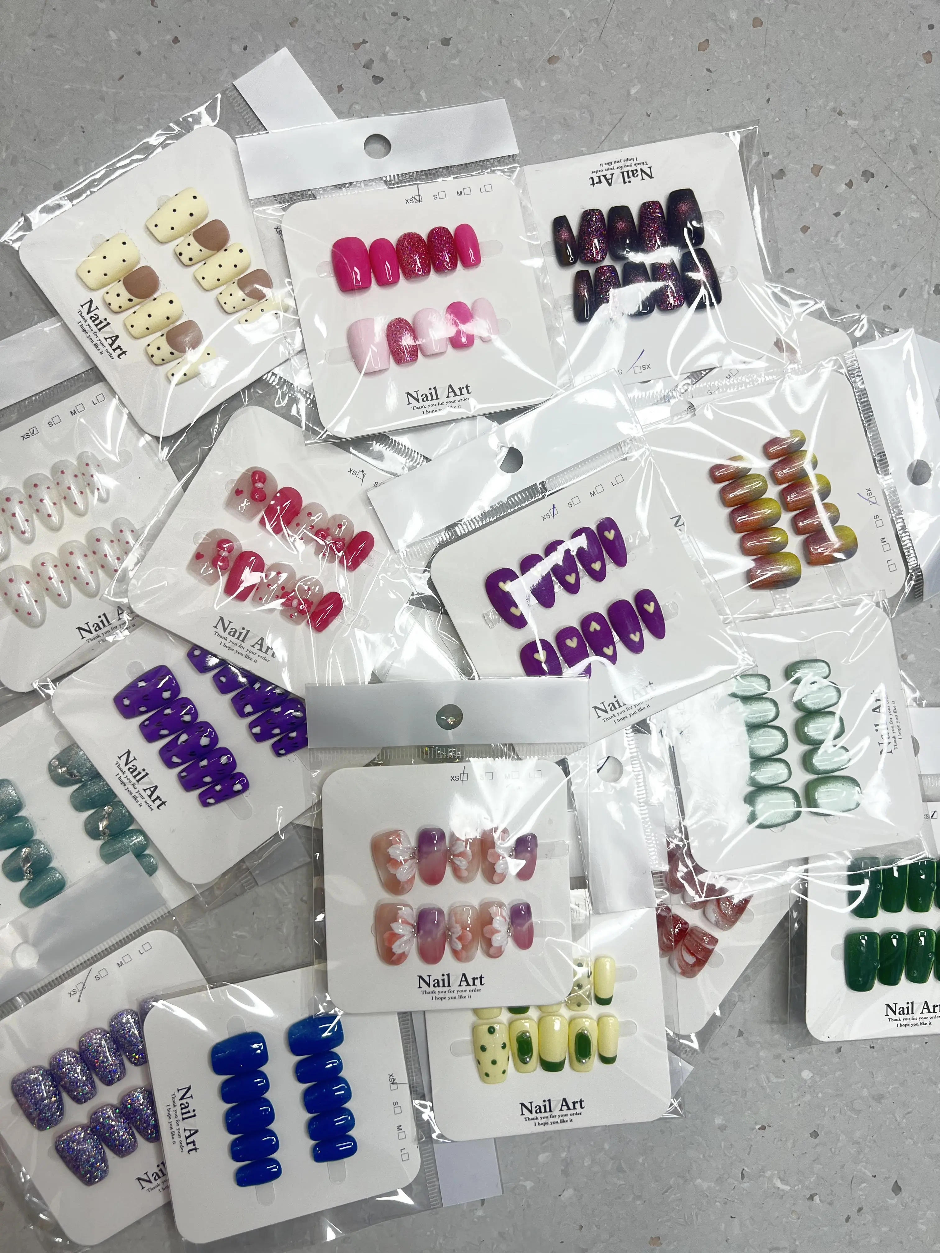 Stacey(4183)gc.20 sets handmade press on nails ship from the USA