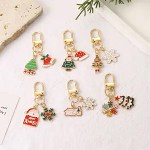 Pieces of 12/24 Pocket keychain Set-Employee Appreciation Gifts Bulk for Coworkers with Christmas elements Quality Resin Santa Claus Christmas tree Christmas bell Snowflake Christmas stocking，plenty of presents