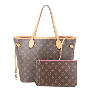 Pre-owned Louis Vuitton Canvas Tote Bags Neverfull MM Monogram Tote Bag Brown