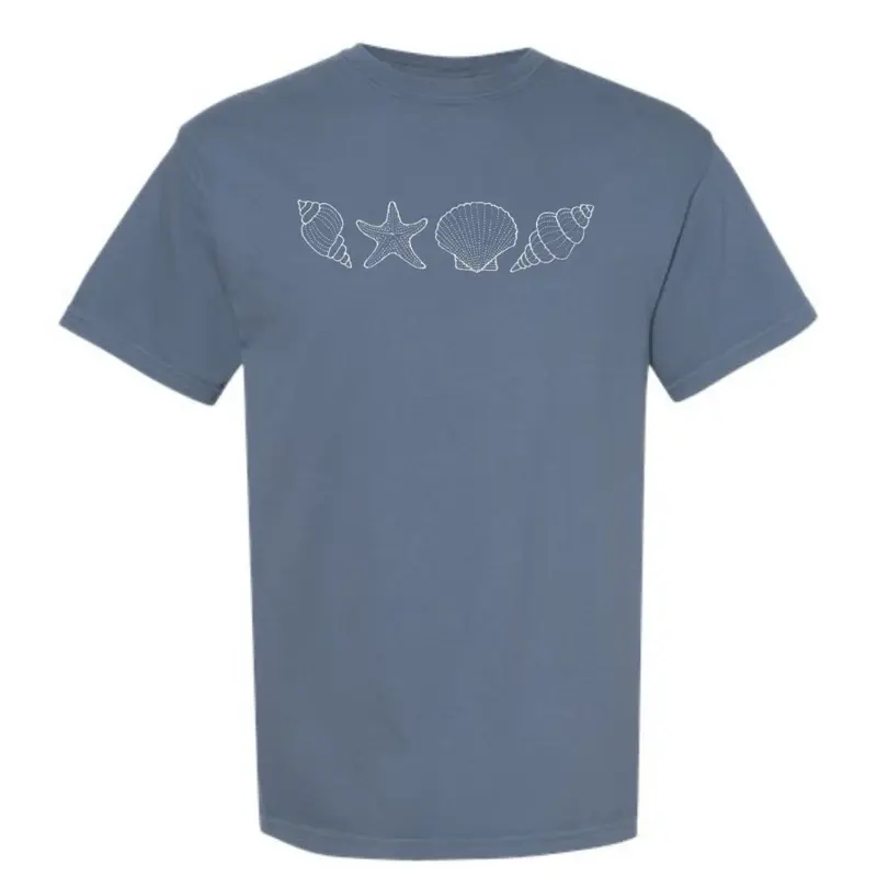 Seashells embroidered Comfort colors tshirt