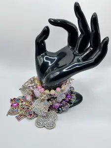 5PCS Rhinestone Charmed Beaded Stretch Bracelets with Colorful Rhinestones and Beads for Stylish Accessory Set of 5 Sparkling Beaded Designs Comfortable Fit Versatile for Parties Events or Everyday Wear