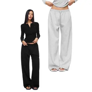 FDR Sportswear Womenswear Wide Leg Sweatpants Casual Loose Solid Color Pants Comfy Lounge Joggers Baggy Sweatpants Pockets #fallfreshness
