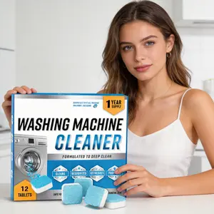 Washing Machine Cleaner Descaler 12Pack - Clean Inside Drum and Laundry Tub Seal ，Deep Cleaning Tablets For HE Front Loader & Top Load Washer, Descalcificador limpiador para lavadora  - 12 Month Supply