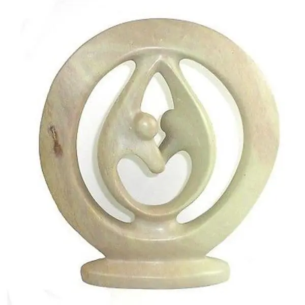 Smolart Natural Soapstone Lovers Embrace Sculpture- 6 in.