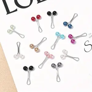 12pcs Lady Muslim Modesty Scarf Hijab Clips Pearl Scarf Brooch Pin Shawl Scarf Head Scarf Holder