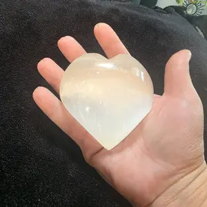 Large Selenite Heart Liquid Light for Auric Cleansing & Divine Connection