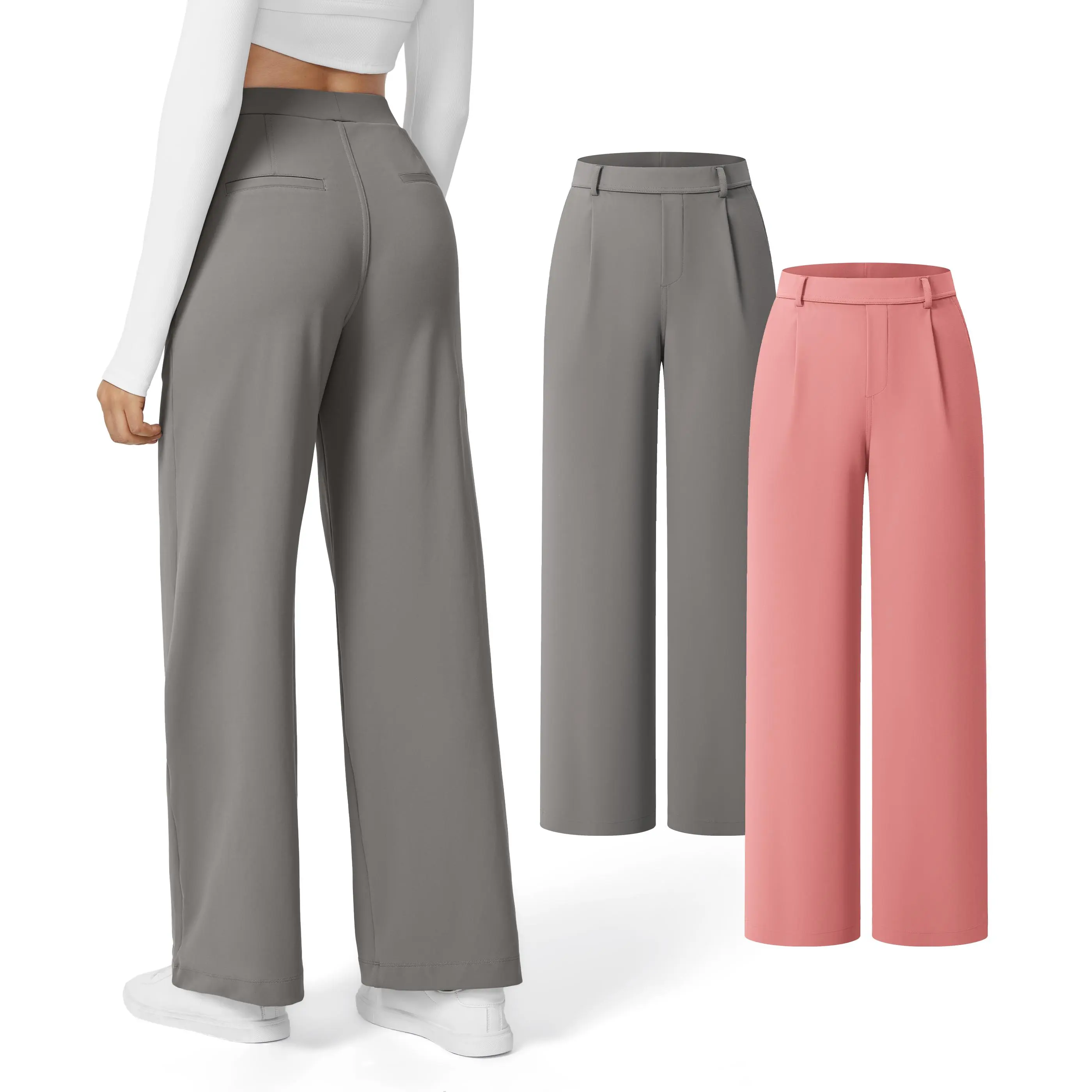 Halara 2-Piece Flex High Waisted Plicated Side Pocket Straight Leg Work Pants Set#TikTokShopSpringGlowUp Halara 2-Piece Flex High Waisted Plicated Side Pocket Straight Leg Work Pants Set#TikTokShopSpringGlowUp