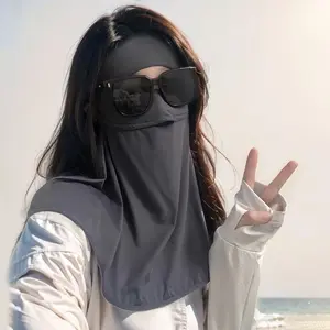 Car Driving Sun Protection Mask for Women UV Protection Summer Neck and Full Face Sun Shield Face Bikini Ice Silk Material Comfortable and Breathable