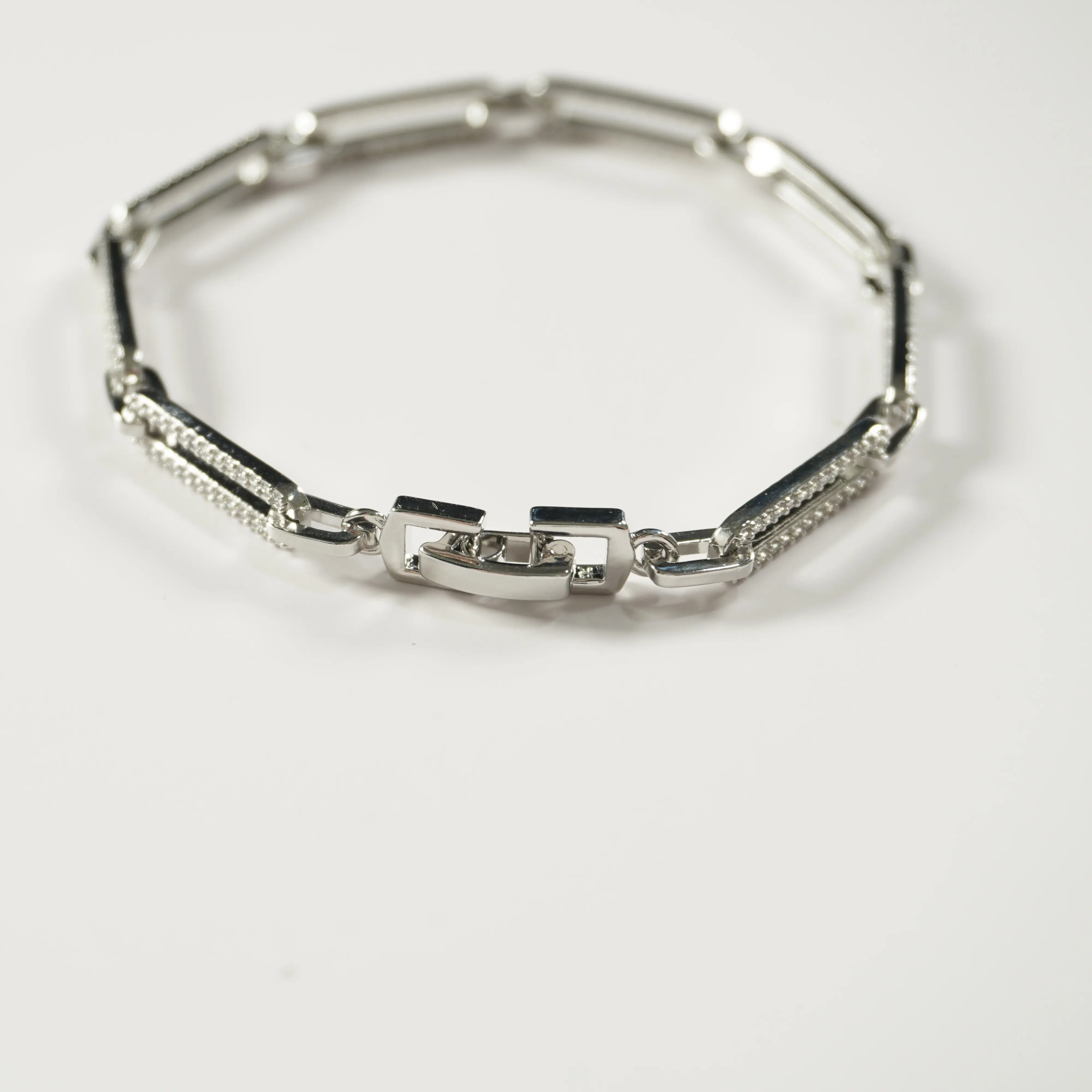 Celeste Pavé Paperclip Bracelet | Gold & Silver Cubic Zirconia Bracelet