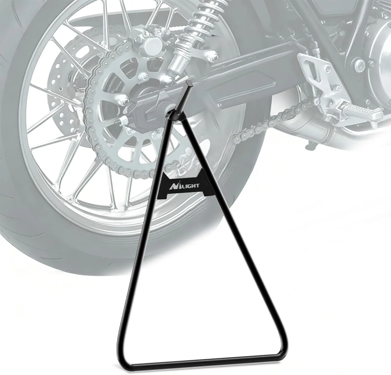 Nilight Universal Triangle Side Kickstand Holder - Black Coated Steel Motorcycle Replacement Part, Triangular Structure, Reasonable Inclination Angle, Stable Support, for 80-500cc Supermoto, Dirt Bike Automotive Accessories, Coated Metal, Racing, Supports