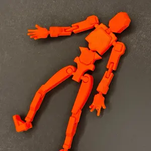Toy Skeleton - Orange Flexible Action Figure with Poseable Joints for Play and Display