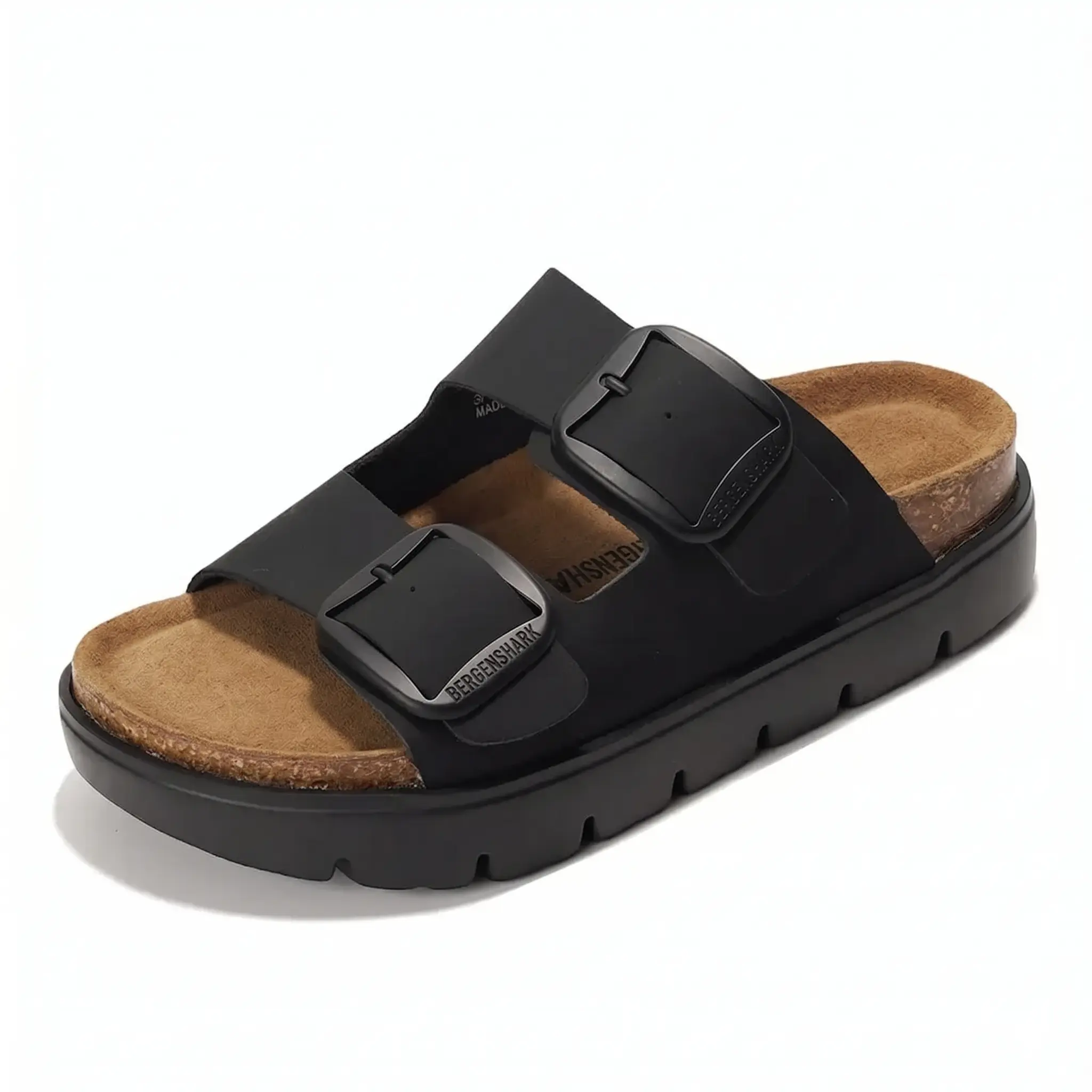 Chunky Suede Flatform Sandals for Women & Men, Unisex Footwear with a Comfortable Cork Footbed & Non-Slip Platform Sole, Sandals Women, Platform Sandals