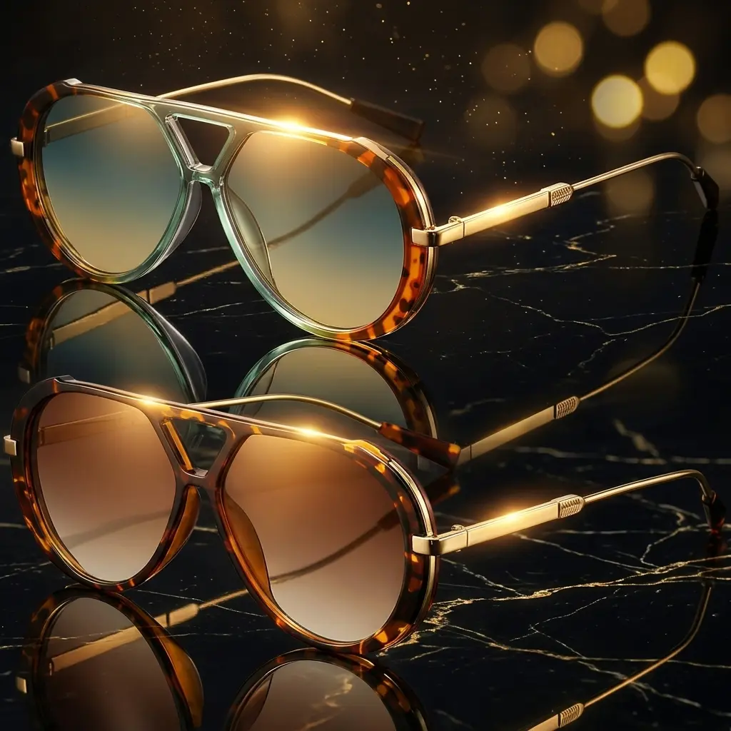 EUNOIALENS Bright Colored Women's Round Double Nose Frame Sunglasses - UV Protection, Chunky Bold Color Combo, Decorative Accents, Dual Tone, Statement Frame Fashion Glasses with Decorative Accents, Eyewear Fashion, Summer Accessory, Ideal Birthday Gift,