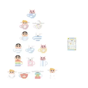 【TOPTOY】Cinnamoroll x Shinchan Teacup Series Mini Figures Blind Box, Cute Figures, Desktop Ornament, Collectible Toys, Easter Basket Stuffer Gift