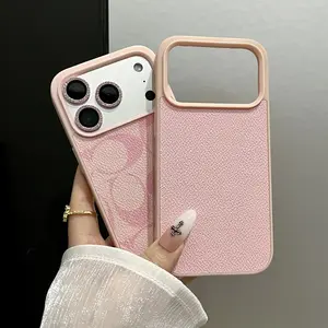Designer Phone Case: Luxury Pink Leather iPhone Case, Compatible with iPhone 17, 16, 15, 14, 13, 12, 11, and Plus Series Models — DHgate Leather Phone Case
