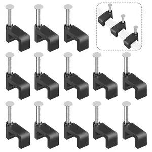 Black  Clips  in  Clip 100 count 8mm Flat Black Ethernet  Wall Clips  Tacks Coax Clips Speaker Wire Clips  Nails for Cords Cat5/Cat5e/Cat6/Cat7 RJ45 Cord Clips