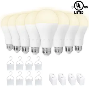 4 Pack Rechargeable Emergency Light Bulbs A21, Camping Lamp Battery Powered LED Light Bulb 3000K Daylight E26 E27 120 Volt 12W 60W Equivalent with 2000mAh for Home Power Outage Camping Hurricane incandescent  light emergency  light  bulb