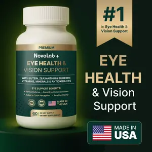 NovaLab+ Eye Health & Vision Support - 30-Day Formula with Lutein Zeaxanthin Bilberry Vitamins Minerals & Antioxidants Made in USA Premium Supplement