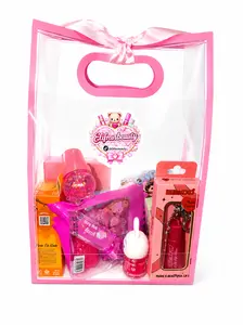 PINK MAKEUP BAG WITH BEAUTY ACCESORIES